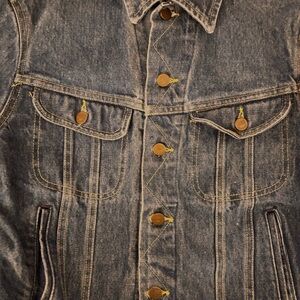 Lee Dark Blue Denim Jacket with Enamel Bronze Custom Trim